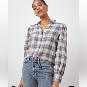 Rails Angelica Natural Marine Pink Vintage Flannel Long Sleeve Button Down Shirt